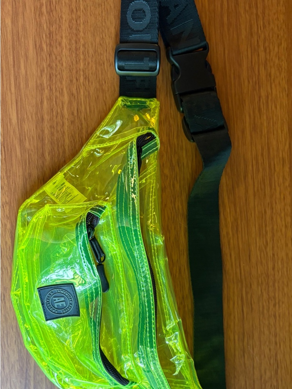 American Eagle Outfitters Neon Yellow Clear Belt Bag